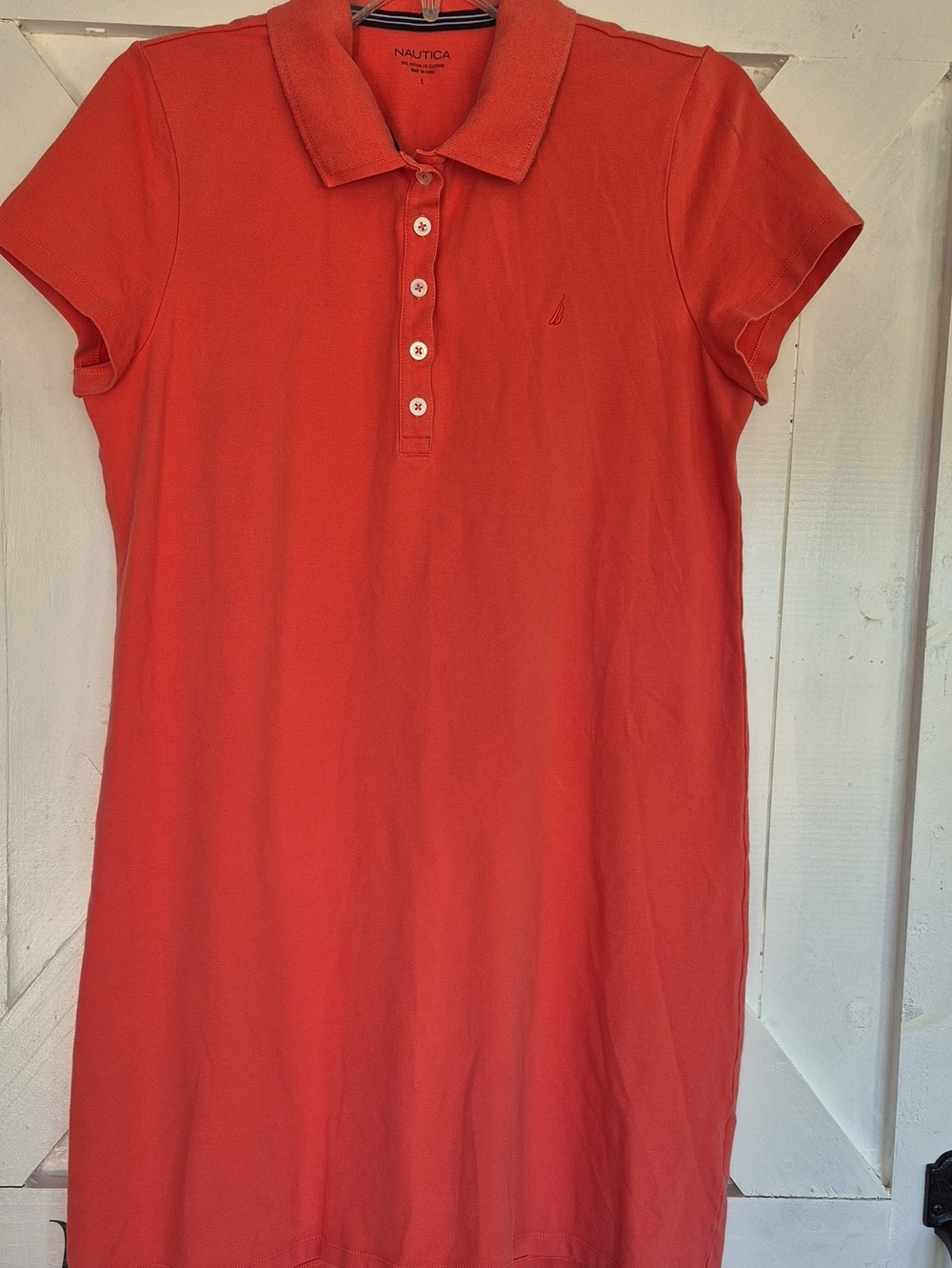 Nautica Women's Coral Red Polo Dress